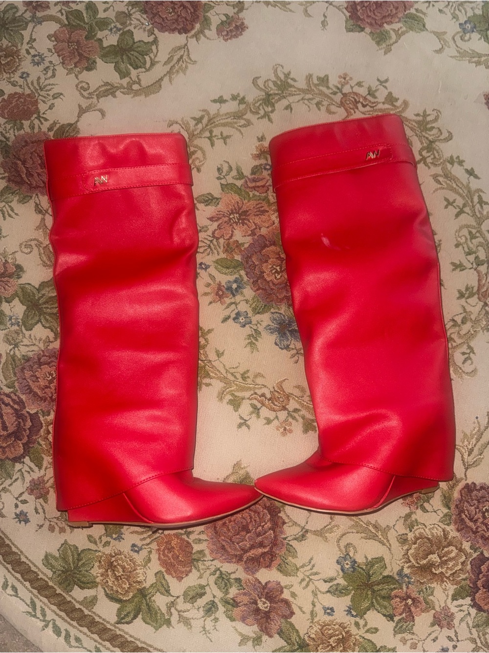 Red Knee-High Women's Boots - Brand: